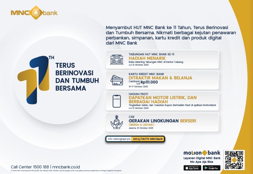 Selebrasi 11 Tahun MNC Bank, Tebar Ragam Promo Istimewa untuk Nasabah
